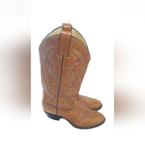 Justin Western Cowboy Boots Men\'s Size 8.5 B Brown Leather main image 15